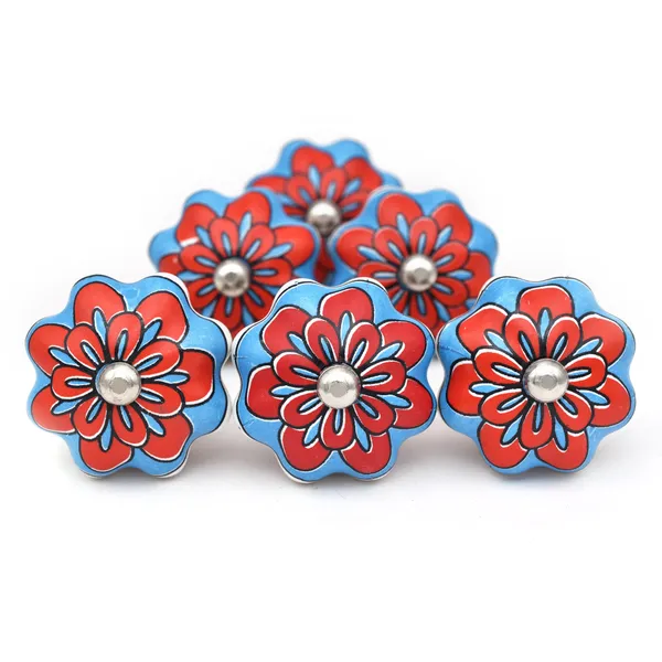 Ceramic_Hand_Painted_Red_Blue_Floral_Drawer_Knob