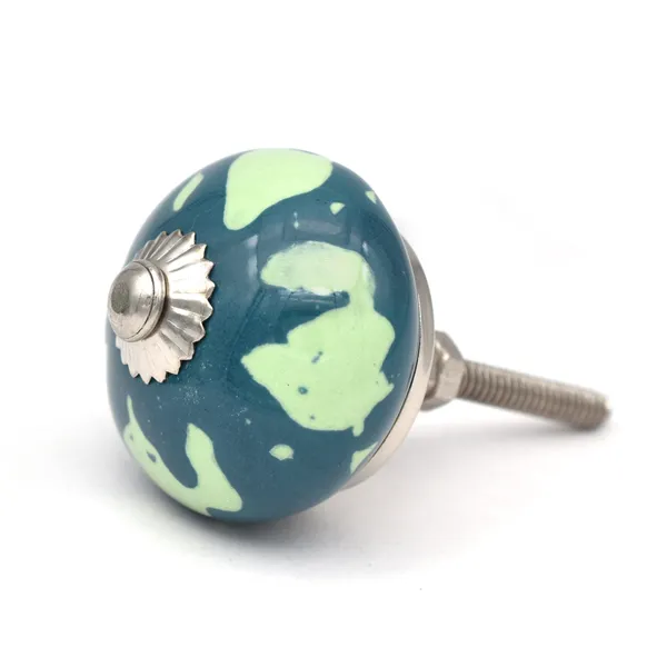 Ceramic_Artisan_Blue_Green_Floral_Round_Drawer_Knob