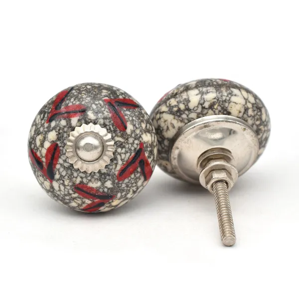 Ceramic_Rustic_Grey_Red_Geometric_Cabinet_Knob