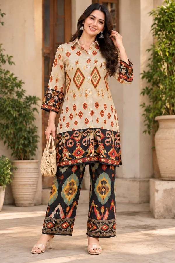 Cream_Printed_Straight_Kurta_Set_For_Women