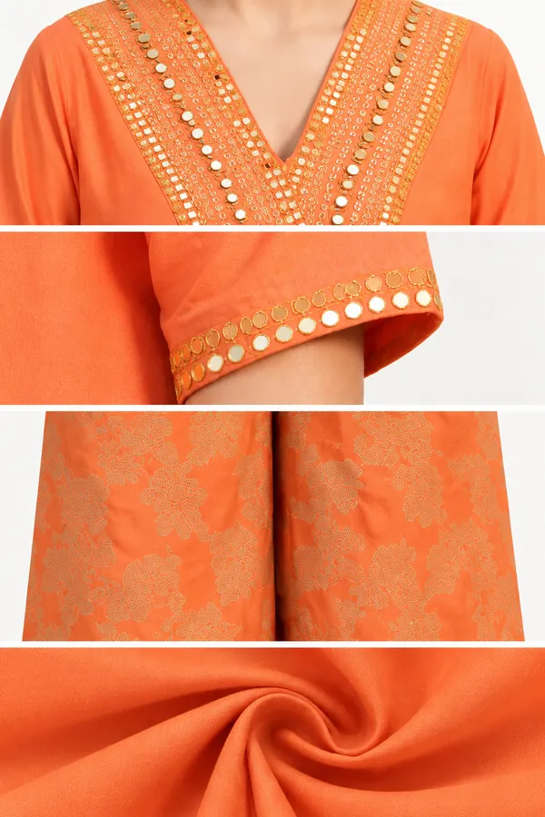 Orange_Embroidered_Kurta_Palazzo_Set_For_Women