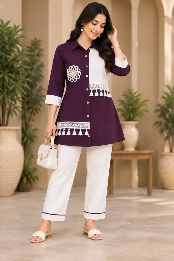 Purple_White_Embellished_Kurta_Set_for_Women