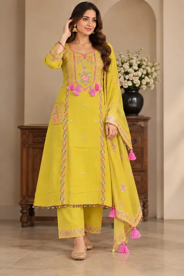Yellow_Embroidered_Straight_Kurta_Set_For_Women