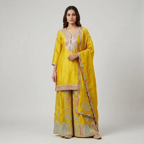 Yellow_Silk_Embroidered_Palazzo_Set_For_Women