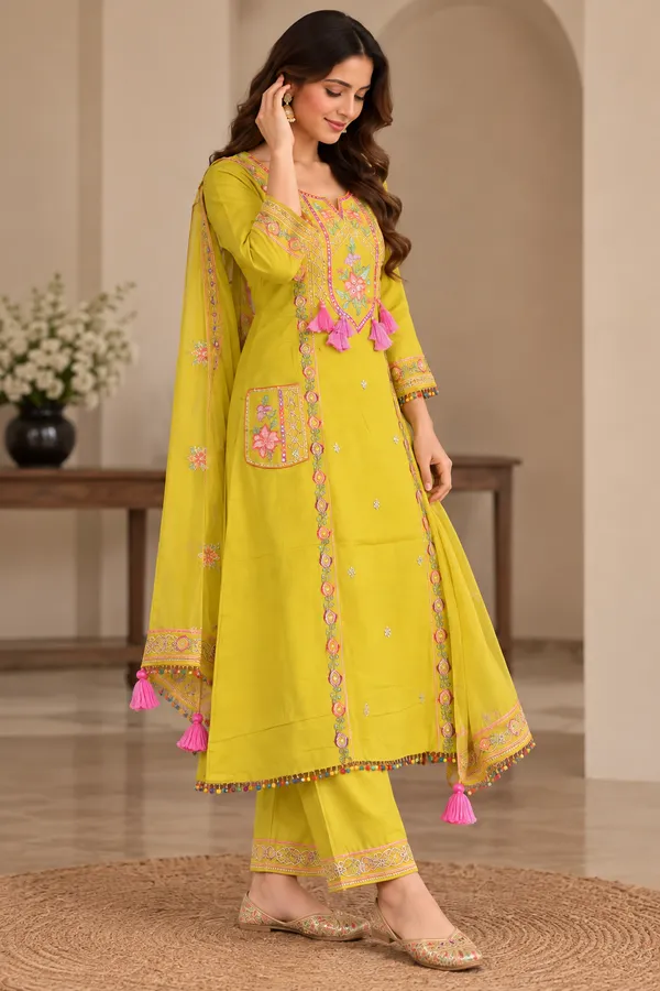 Yellow_Embroidered_Straight_Kurta_Set_For_Women
