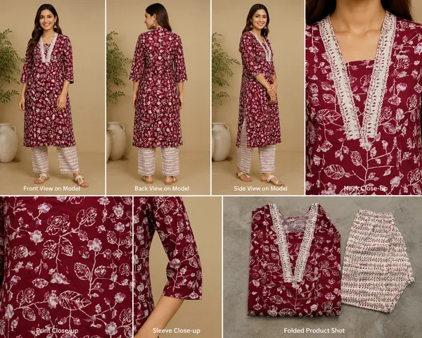 Maroon_White_Cotton_Floral_Print_Kurta_With_Pyjama_Set_For_Women