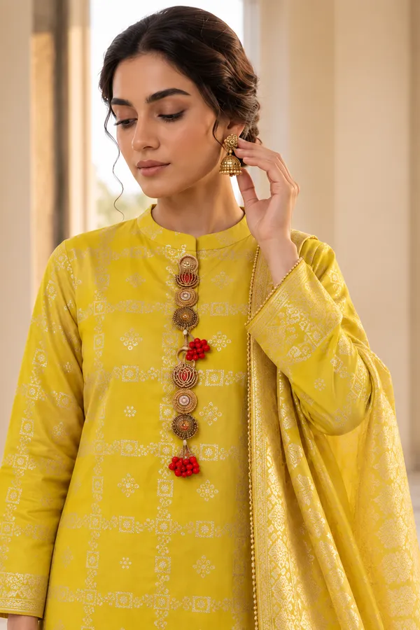 Yellow_Banarsi_Silk_Straight_Kurta_Set_for_Women