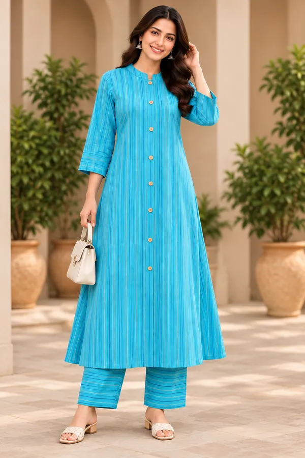 Blue_Striped_Straight_Kurta_Set_for_Women