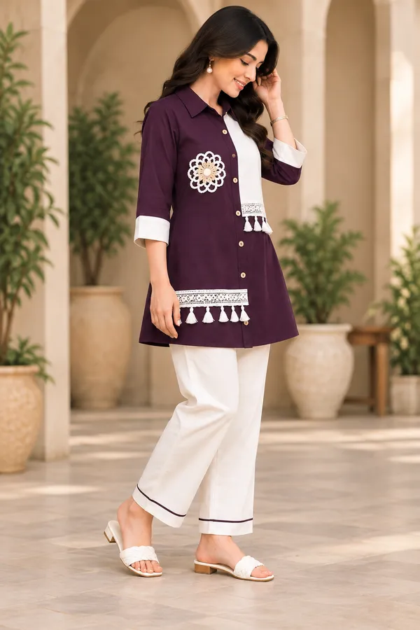 Purple_White_Embellished_Kurta_Set_for_Women