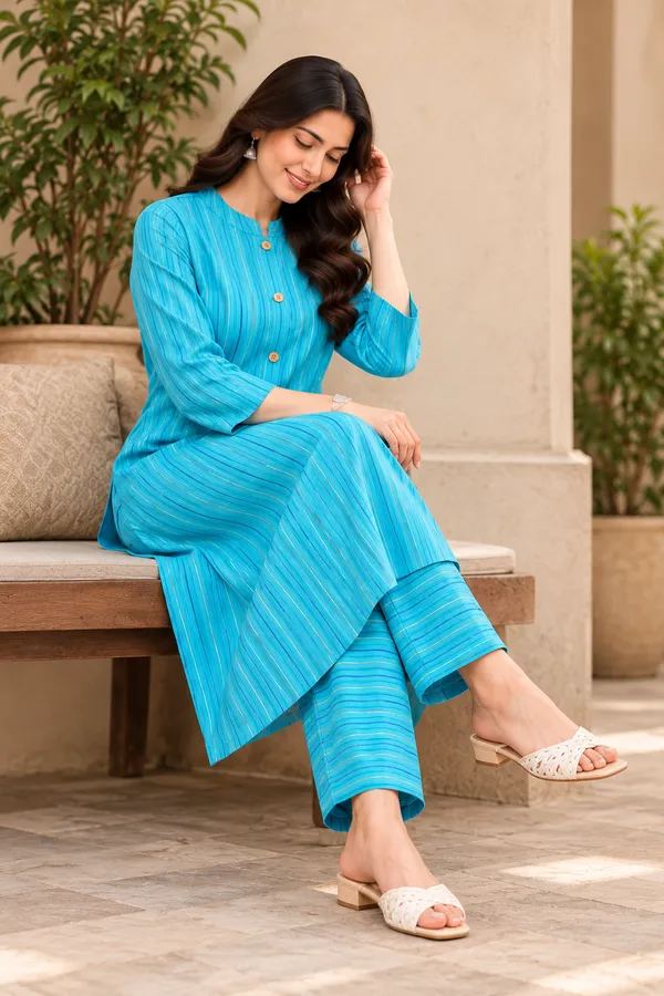 Blue_Striped_Straight_Kurta_Set_for_Women