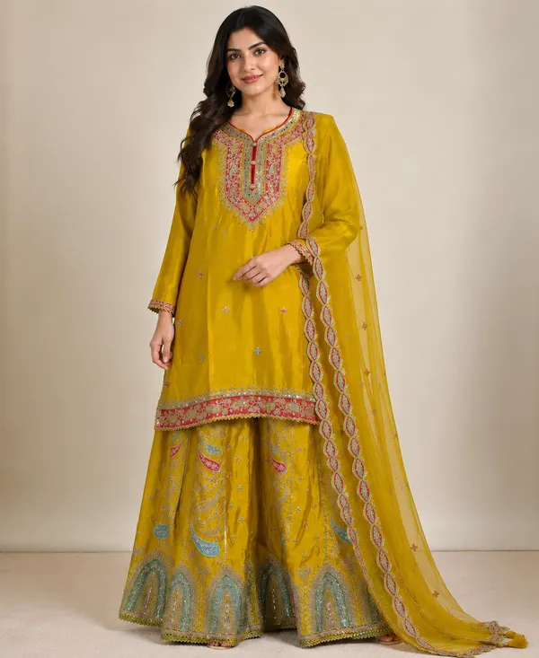 Yellow_Silk_Embroidered_Palazzo_Set_For_Women