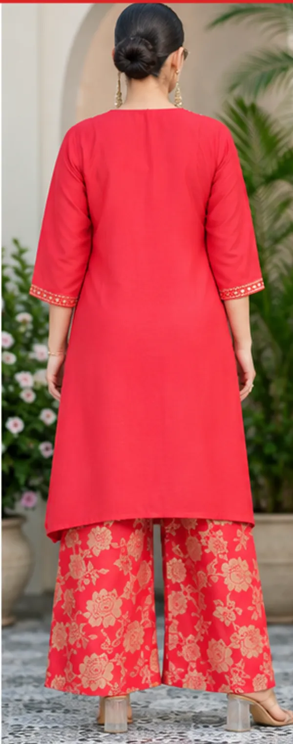 Red_Embellished_Kurta_Set_for_Women
