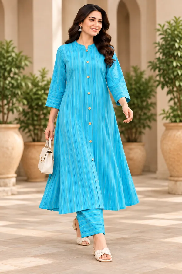Blue_Striped_Straight_Kurta_Set_for_Women