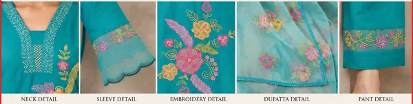 Teal_Embroidered_Straight_Kurta_Set_For_Women
