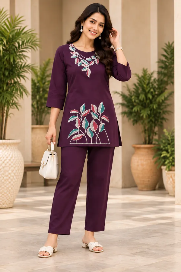 Purple_Embroidered_Kurta_Pant_Set_for_Women