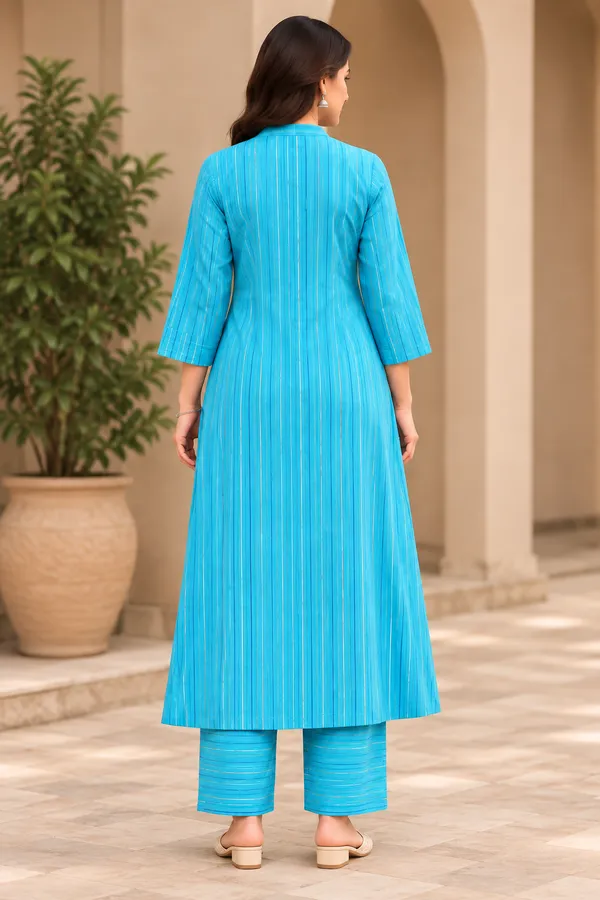 Blue_Striped_Straight_Kurta_Set_for_Women