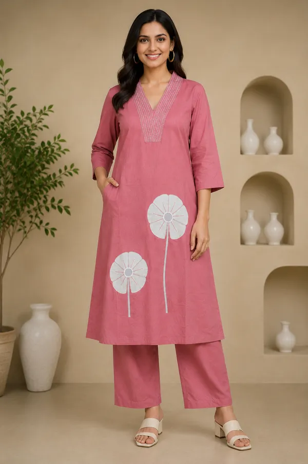 Pink_Cotton_Floral_Embroidered_Co-Ord_Set_For_Women