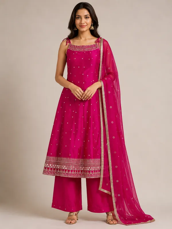 Pink_Silk_Embellished_Anarkali_Set_For_Women