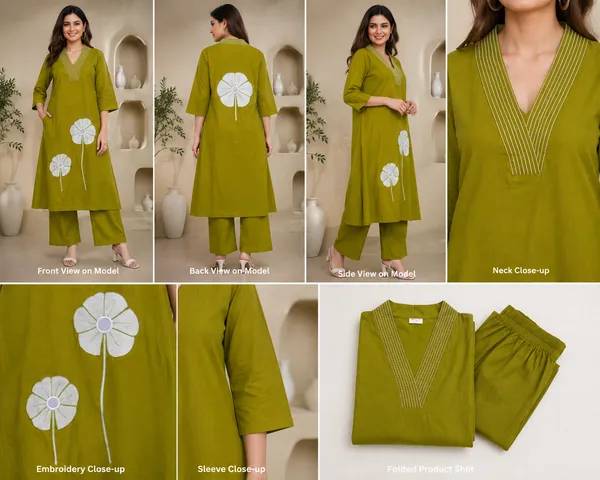 Olive_Green_Cotton_Floral_Embroidered_Kurta_Pant_Co-Ord_Set_For_Women