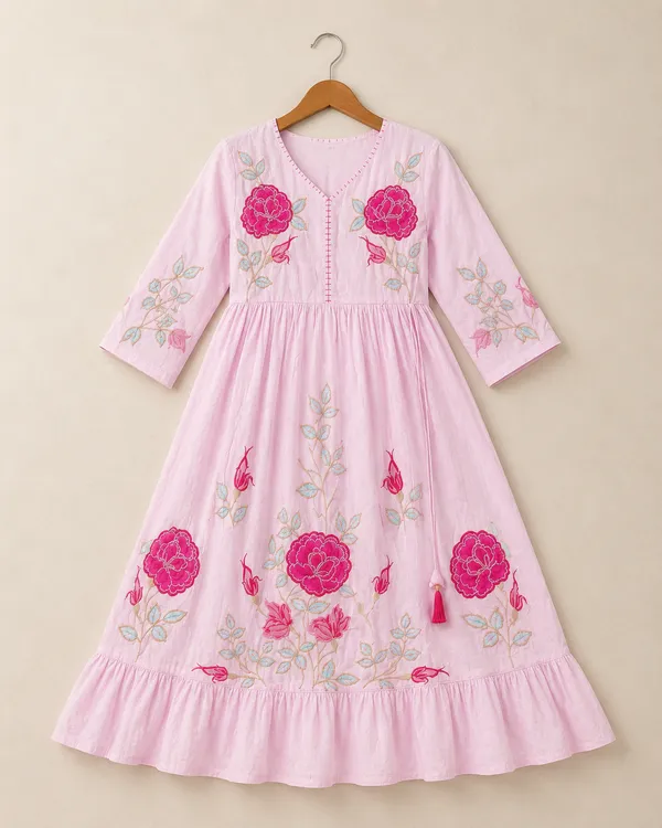 Baby_Pink_Cotton_Embroidered_Midi_Dress_For_Women
