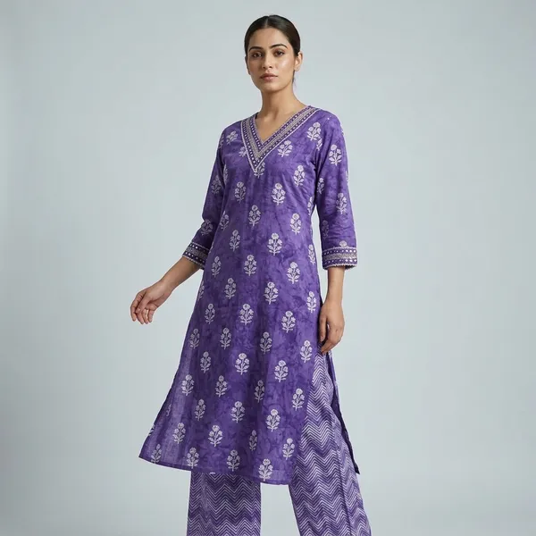 Purple_Cotton_Floral_Print_Kurta_With_Palazzo_Set_For_Women