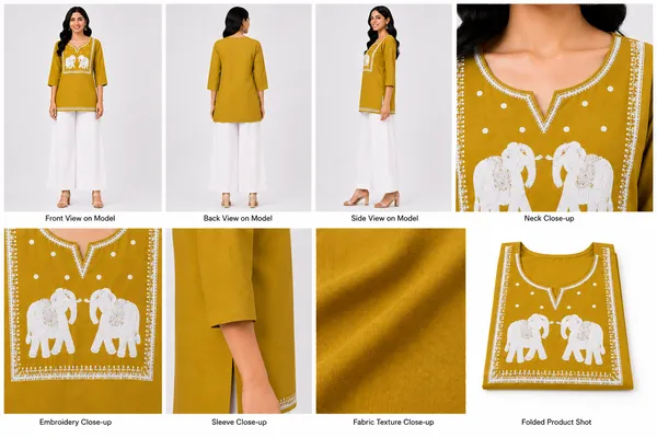 Mustard_Yellow_Cotton_Embroidered_Short_Kurti_For_Women