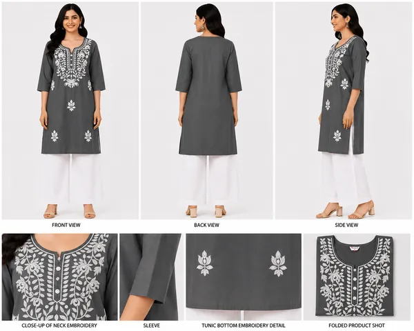 Grey_Cotton_Embroidered_Short_Kurti_For_Women