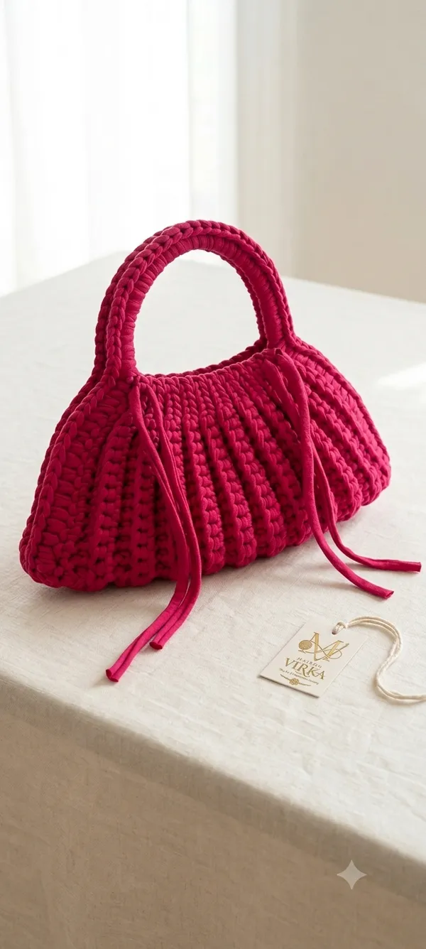 Chunky_Crochet_Handbag_red
