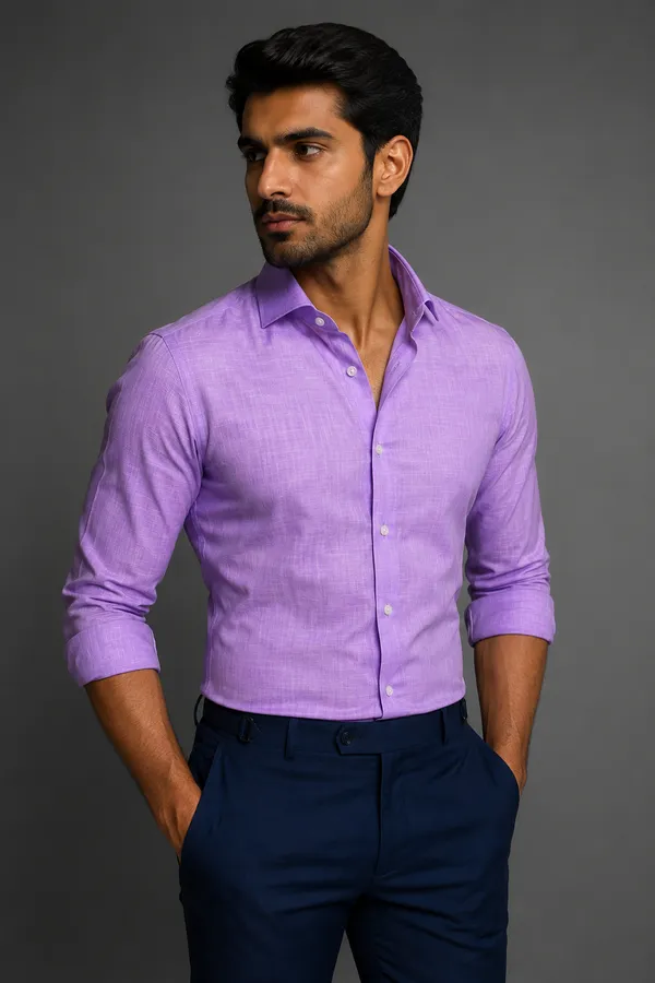 Lavender_solid_men_Shirt