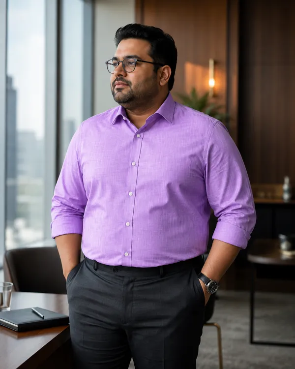 Lavender_solid_men_Shirt