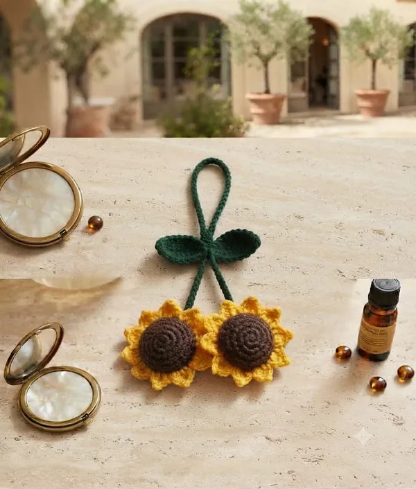 Sunflower_2-in-1_Bag_Charm_/_Hair_Tie