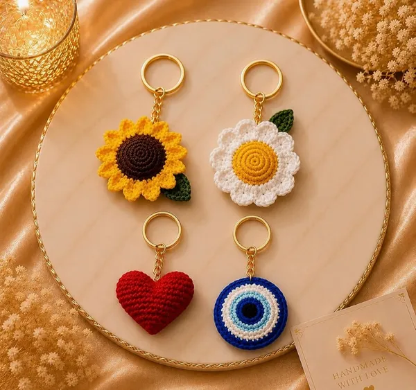 Sunflower_Daisy_Heart_Evil_Key_Chains