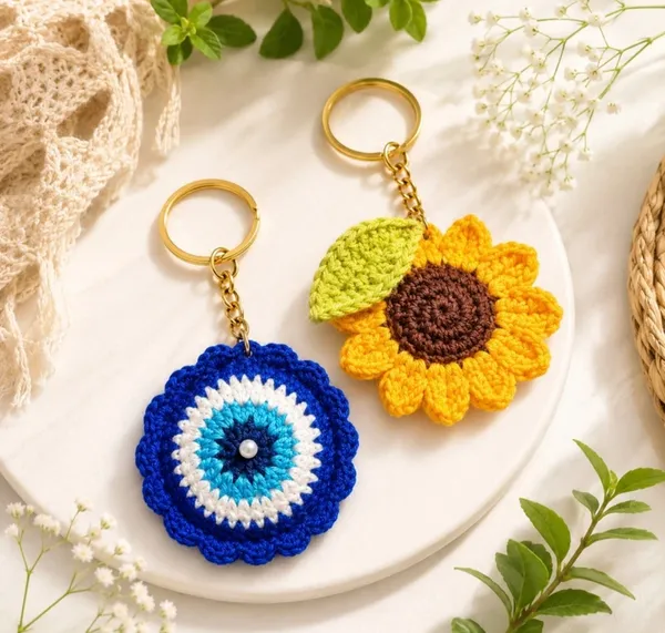 Sunflower_&_Evil_Eye_Key_Chains