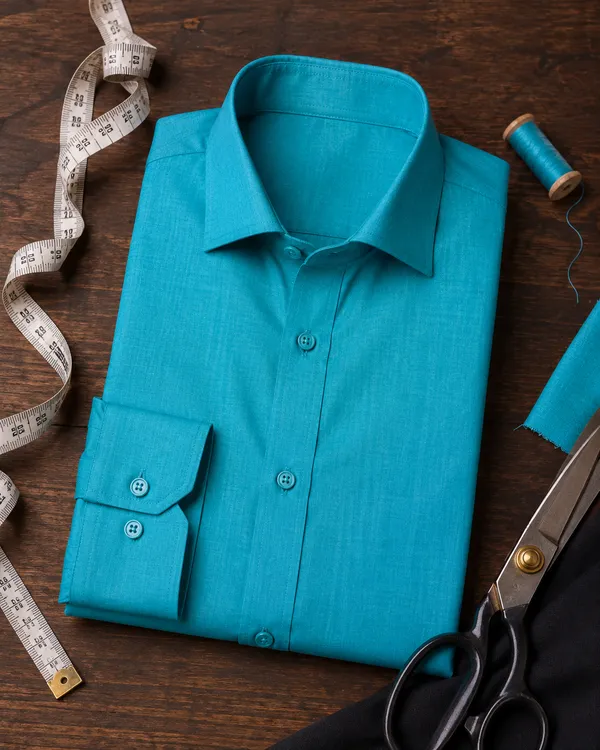 Turquoise_solid_men_shirt
