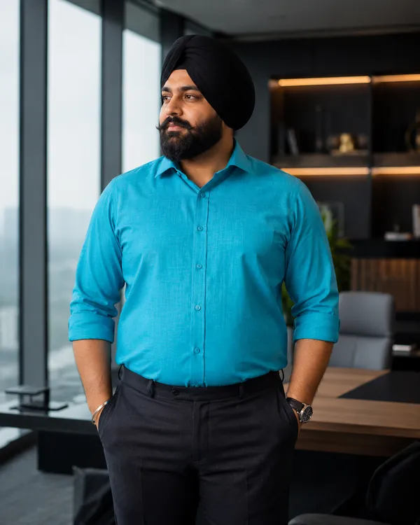 Turquoise_solid_men_shirt
