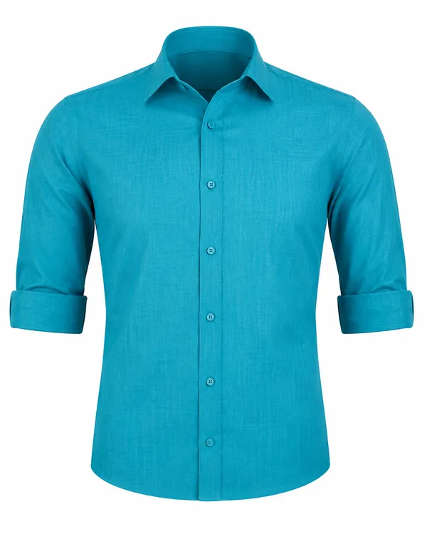 Turquoise_solid_men_shirt