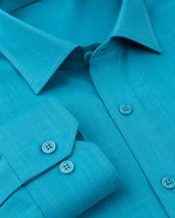 Turquoise_solid_men_shirt