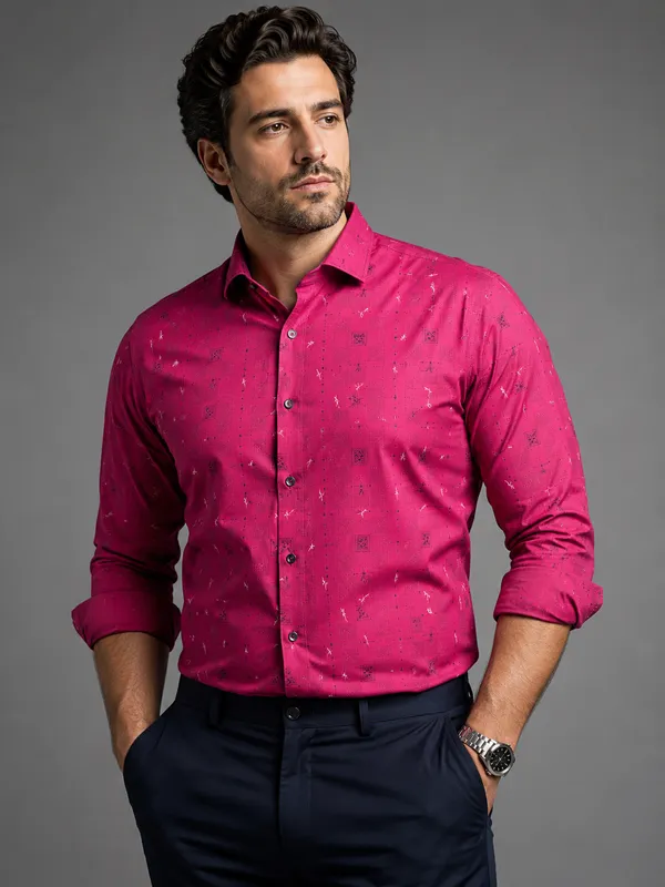 deep_magenta_Printed_Men_Shirt