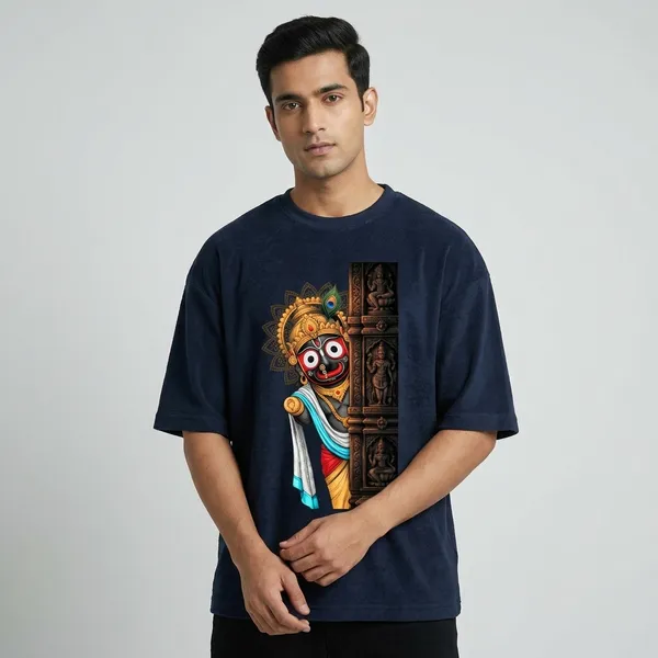 lord_jaganath_Terry_Oversized_Tee_Navy_Blue
