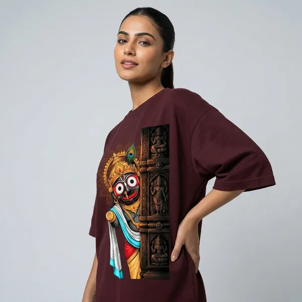 jaganath_peeping_Terry_Oversized_Tee_Maroon