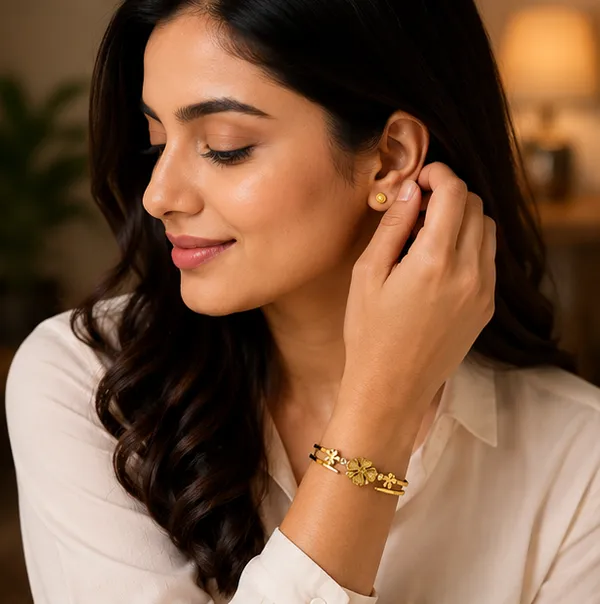 Gold_Brass_Floral_Crystal_Accent_Bracelet_For_Women