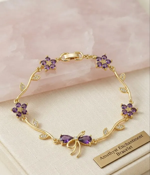 Purple_bow_anti_tarnish_trending_bracelet_