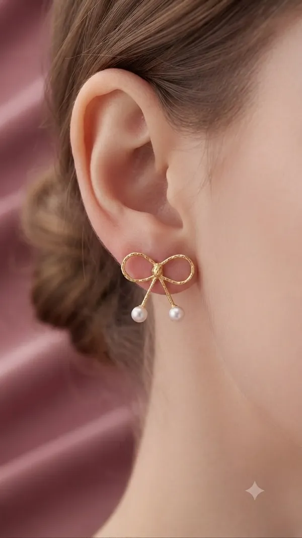 Cute_Bow_pearl_ear_studs_for_women_