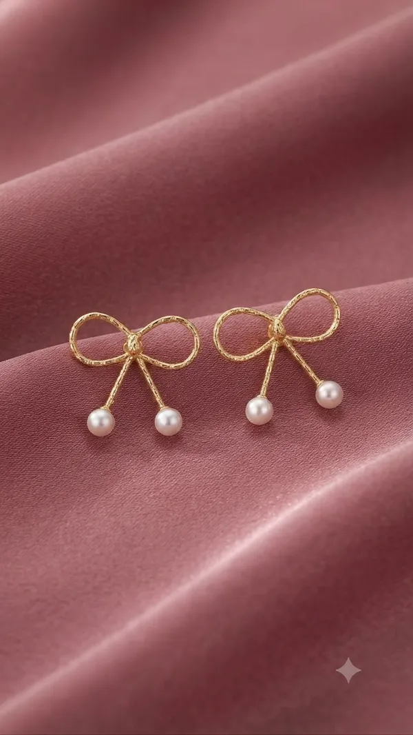 Cute_Bow_pearl_ear_studs_for_women_