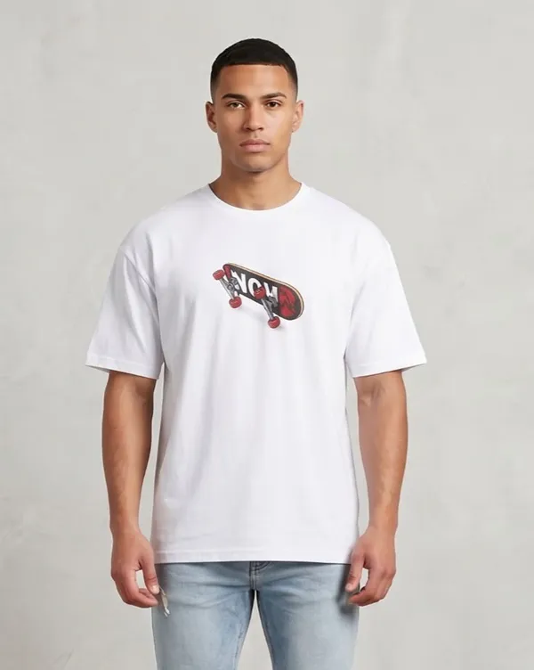 DF-White_Terry_Cotton_Relaxed_Fit_Skateboard_Graphic_Print_T-Shirt_For_Men