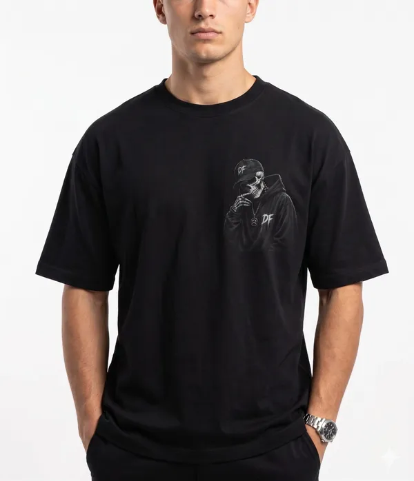 DF-_Black_Terry_Cotton_Oversized_Lost_Soul_Graphic_Print_T-Shirt_For_Men