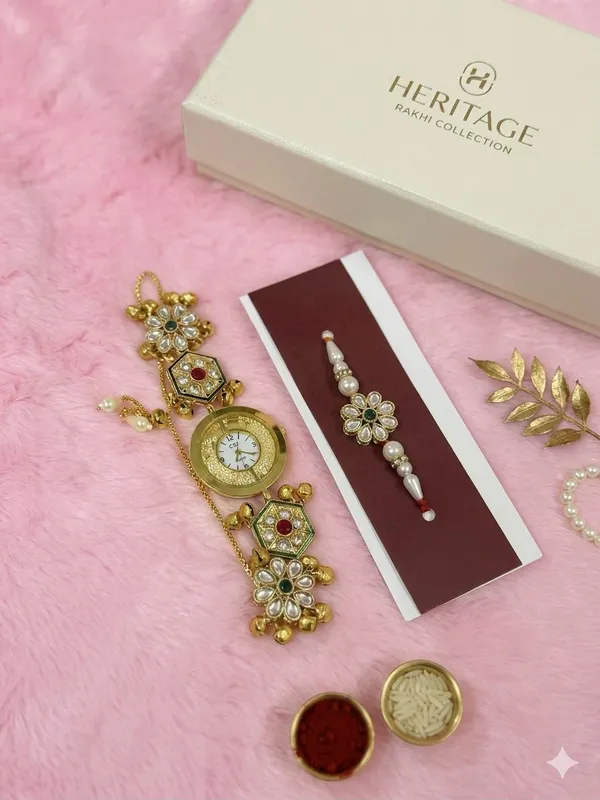 Kashmiri_watch_and_rakhi_set_for_Bhai_bhabhi