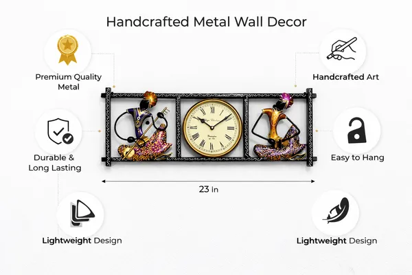 Wrought_Iron_Musical_Lady_Figurine_Roman_Numeral_Wall_Clock