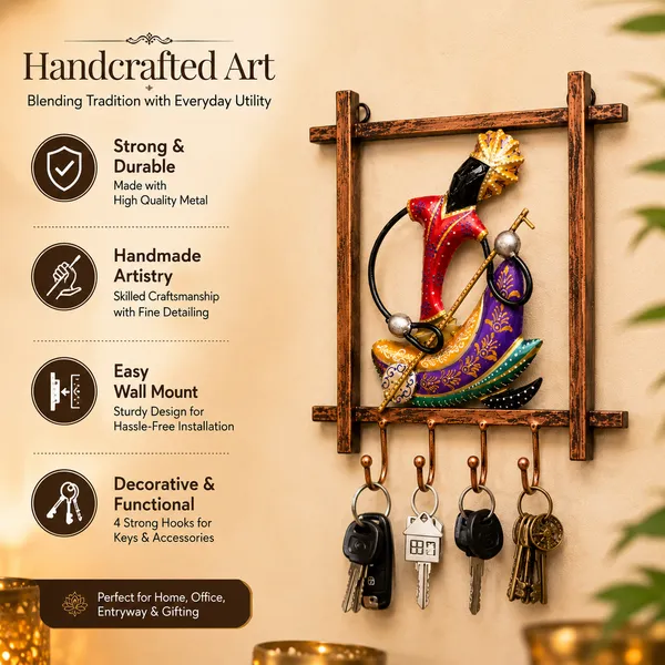 Iron_Frame_Traditional_Lady_Figurine_Wall_Key_Holder
