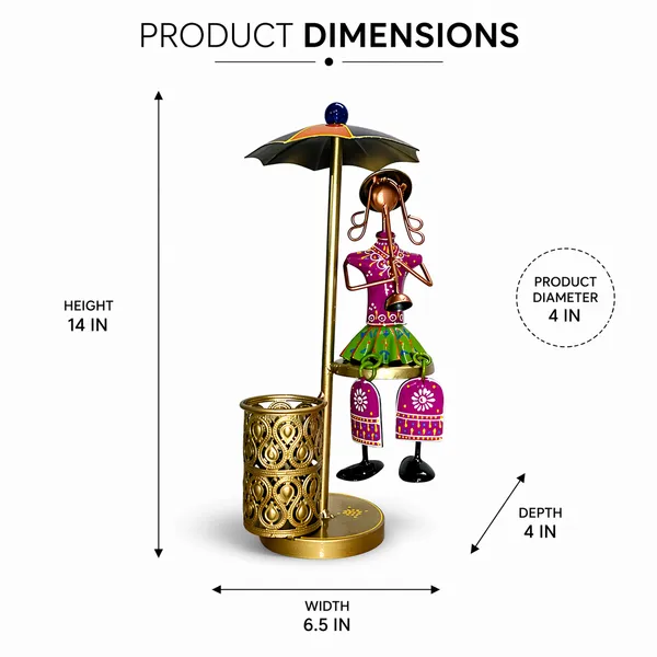 Metal_Hand-Painted_Umbrella_Figurine_Pen_Stand